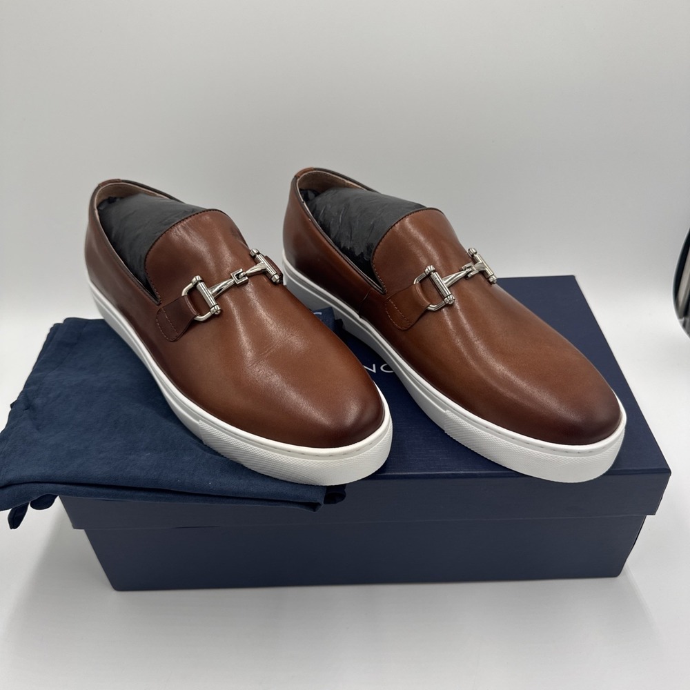Marc Nolan Boardwalk Mahogany Leather Horsebit Loafers Sneakers Men's 11 NIB
